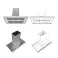 Modern Stainless Steel Range Hood with Grid Ventilation Design for Kitchen Cooking Area