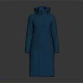 Blue Long Hooded Raincoat With Waterproof Fabric And Sleek Modern Design