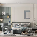 Cozy Modern Kids Room Interior Design With Soft Bed Stuffed Toys Desk And Decorative Paintings