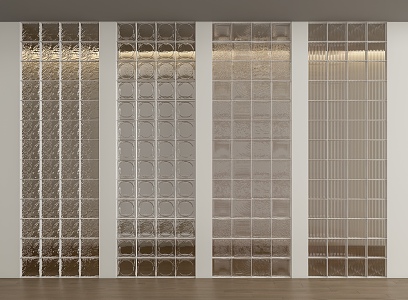 Modern glass brick glass brick screen partition 3d model