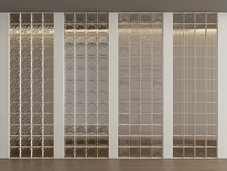 Modern glass brick glass brick screen partition 3d model