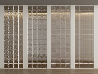 Modern glass brick glass brick screen partition 3d model