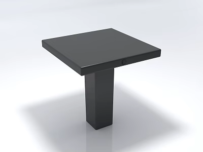 Black Square Top Side Table With Single Column Base Modern Design 3d model