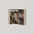 Organized Wardrobe Interior With Hanging Clothes Folded Items Bags Shoes And Shelves