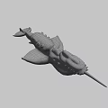 Game Movie Character Sci Fi Creature With Mechanical Design And Textured Surface