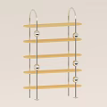 Modern Multi Tiered Display Shelf With Wooden Shelves And Metal Frames