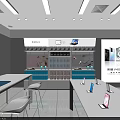 HONOR Retail Showroom Interior With Product Displays Counters And Elevators