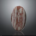 Oval Red And White Veined Stone With Polished Surface And Reflection 3d model