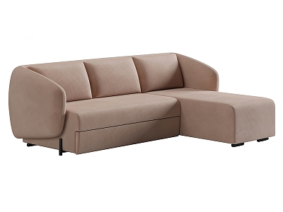 Modern Minimalist Multiplayer Sofa Simple Double Sofa 3d model