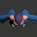 Game Movie Character With Purple Hair Blue Off Shoulder Top Wide Sleeves Golden Belt And Colorful Patterns