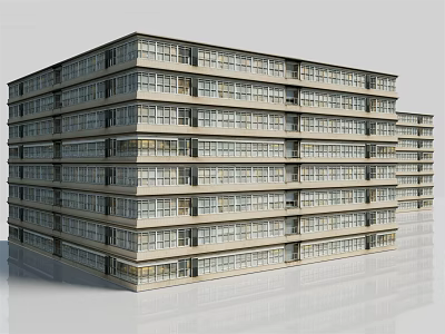 Modern Apartment Building With Multiple Floors Windows Balconies And Structured Design 3d model