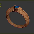 Elegant Copper Statement Ring With Square Blue Gemstone And Metallic Band Fashion Jewelry Design