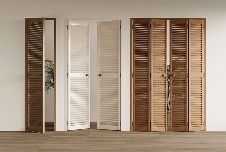 Double-door louver door 3d model