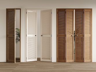 Double-door louver door 3d model