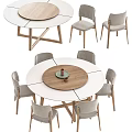 Dining Table and Chair Dining Table Dining Chair Round Dining Table Round Dining Table Multi-person Dining Table Nordic Dining Table and Chair Nordic Dining Table 3d model
