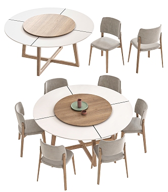 Dining Table and Chair Dining Table Dining Chair Round Dining Table Round Dining Table Multi-person Dining Table Nordic Dining Table and Chair Nordic Dining Table 3d model