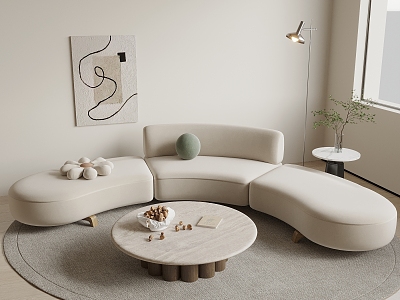 Modern Multiplayer Sofa Curved Sofa model