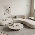 Modern Multiplayer Sofa Curved Sofa 3d model