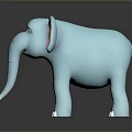 Cute Light Blue Elephant Cartoon Toy With Rainbow Colored Ears And White Toes