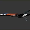 Sleek Modern Toy Airplane Fighter Jet Style With Vibrant Orange Black White Colors