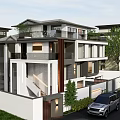 Overlapping Villa 3d model