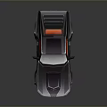 Vintage Muscle Car Low Poly 3D Model Featuring Dark Body Orange Accents And Sleek Design