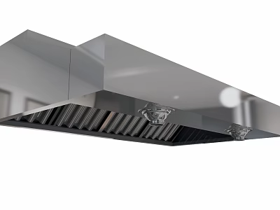 Stainless Steel Kitchen Range Hood Modern Design Efficient Ventilation And Sleek Finish 3d model
