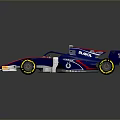 High Performance Formula Race Car Dalara Blue White Aerodynamic Design With Yellow Wheels