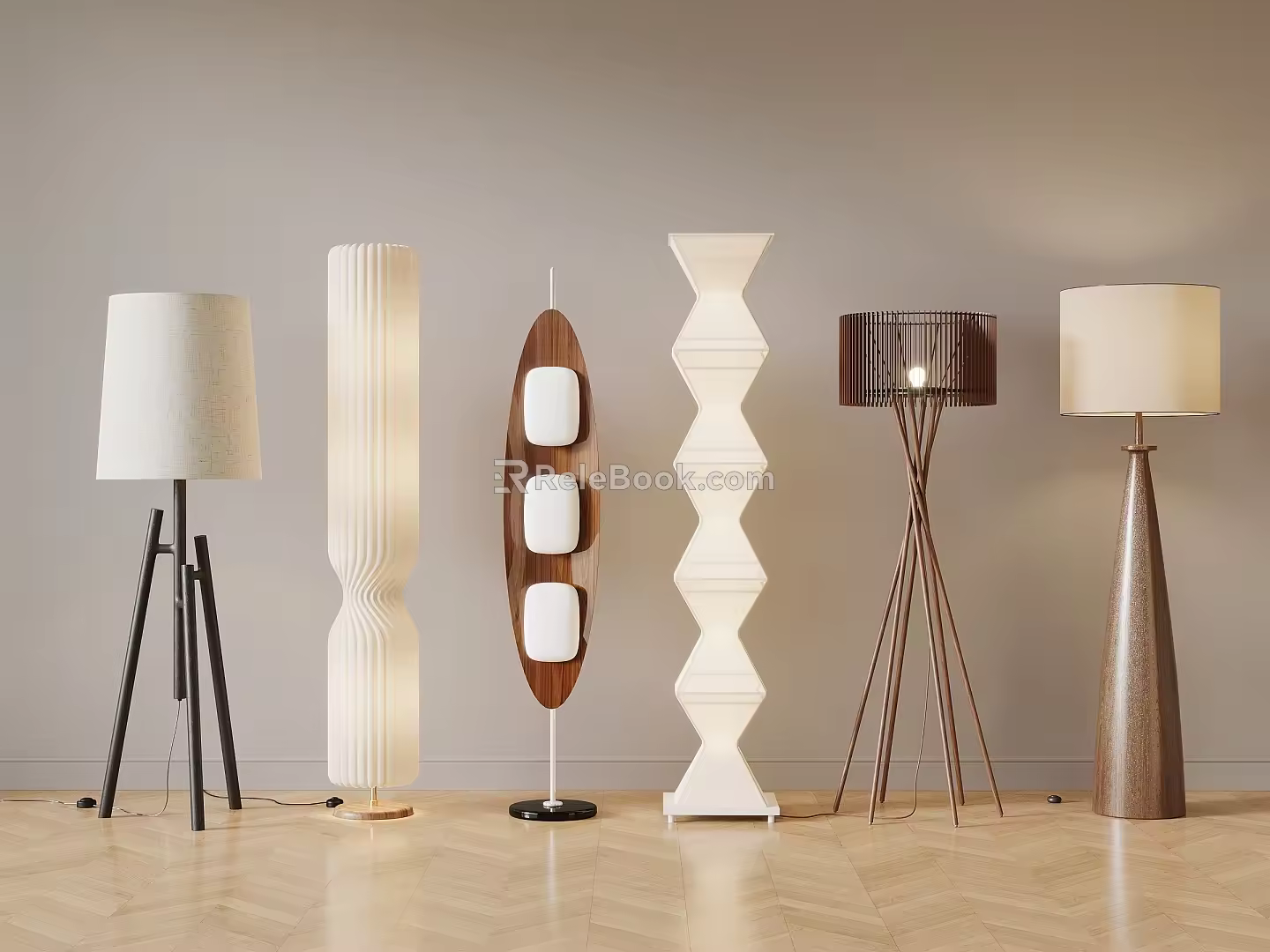 Middle style floor lamp 3d model