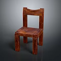 Simple Wooden Chair Design With Natural Wood Backrest And Square Seat