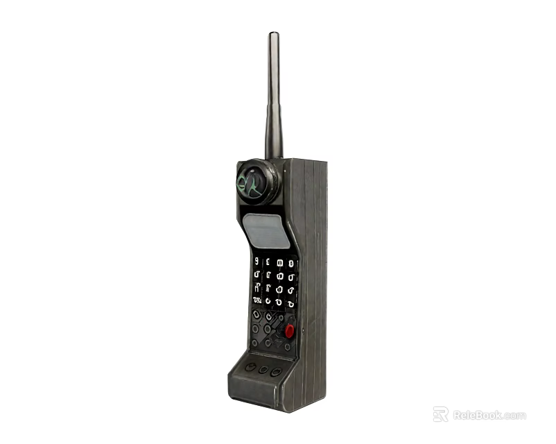 Vintage Mobile Phone With Antenna Numeric Keypad And Small Display Classic Design 3d model 