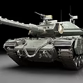 Modern Main Battle Tank With Armored Turret Cannon Barrel And Heavy Tracks