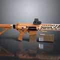 Modern Orange Tactical Rifle With Scope Magazines And Tactical Design