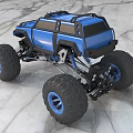Durable Blue Electric Toy Monster Truck With Big Tires And Off Road Design