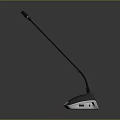 Modern Desktop Headphone Speaker With Black Mic Rod And Silver Mesh Base Design