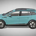 Light blue Skoda SUV with modern design sunroof and alloy wheels