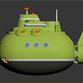 Green Toy Submarines With Playful Design And Decorative Details For Kids