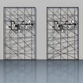 Modern Black Grid Swing Doors With Metal Frame And Contemporary Design