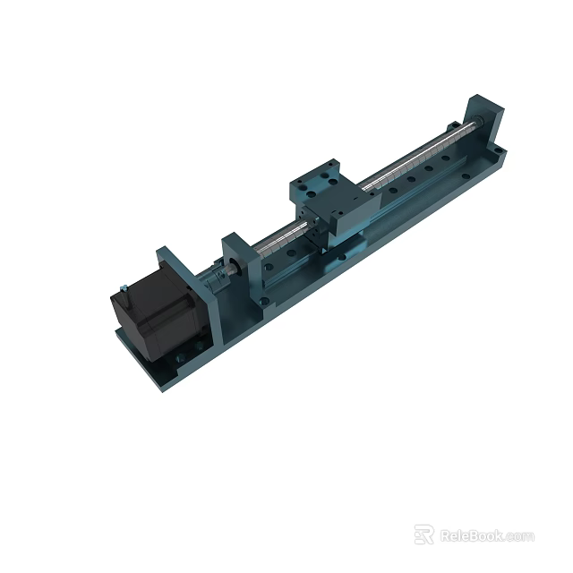 Mechanical Linear Slide System With Precision Rail Sliding Block And Screw Drive 3d model
