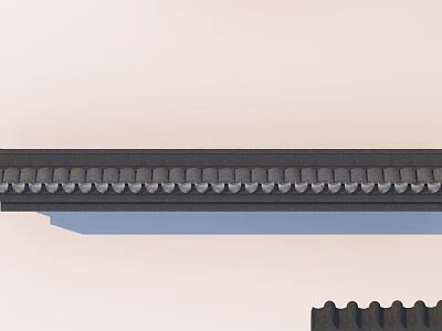 Modern Building Exterior Wall Featuring Black Wavy Decorative Cornice Trim Details 3d model