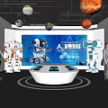 Smart Exhibition Hall With AI Technology Mobile Internet Interactive Display Digital Screens And Spherical Decorations 3d model