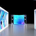 China Telecom Huawei Digital Government Service Platform Conference With Large Screens White Chairs Blue Decorations