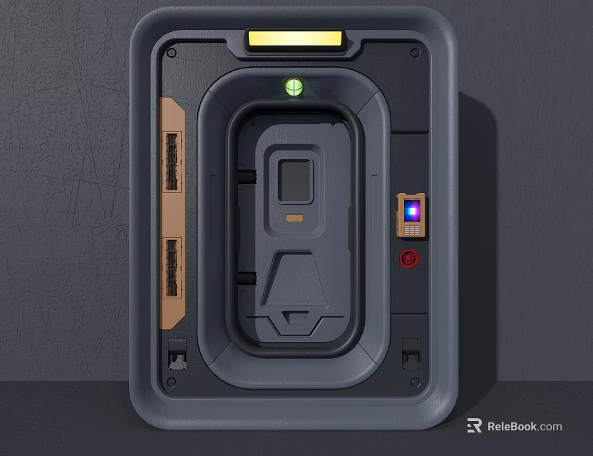 Biometric Access Control Device With Fingerprint Scanner And LED Indicators 3d model 