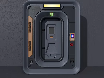Biometric Access Control Device With Fingerprint Scanner And LED Indicators 3d model