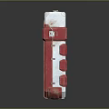 Red Medical Oxygen Device With White Cross Symbol And O2 Label For Emergency Use