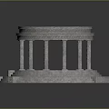 Detailed Circular Stone Architectural Structure With Multiple Columns And Steps On Pedestal 3d model