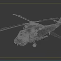 Detailed U.S. Navy Gray Helicopter Model with Main Rotors Tail Rotor and Emblem