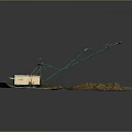 Wild Animals Living Near Construction Site with Yellow Machinery and Green Vegetation