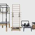 Fitness Studio Pilates Equipment With Sturdy Wooden Cadillac Ladder Barrel And Wunda Chair