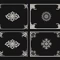 Decorative Classic Lines Design With Square Frames And Ornate Patterns 3d model